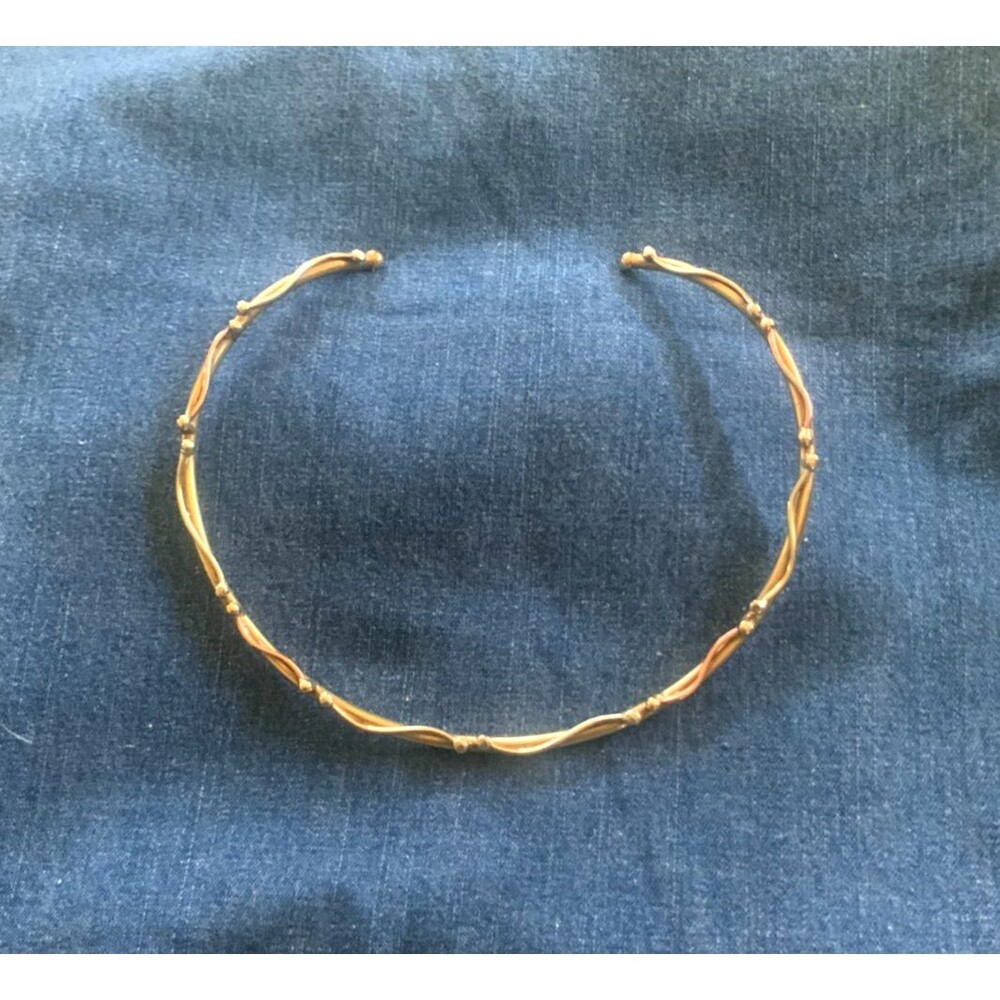 Signed Tara Mesa Silver Brass Copper Wire Wrap  Choker Necklace